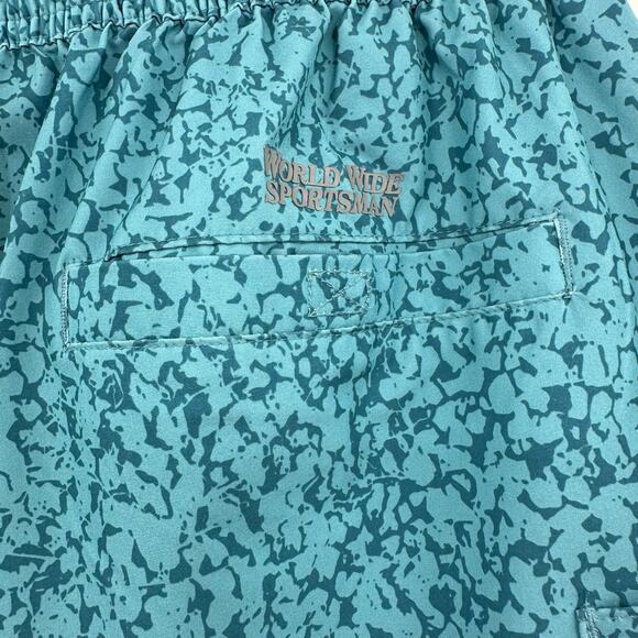 World‎ Wide Sportsman size large blue shorts unlined elastic w inner tie waist - Picture 4 of 6